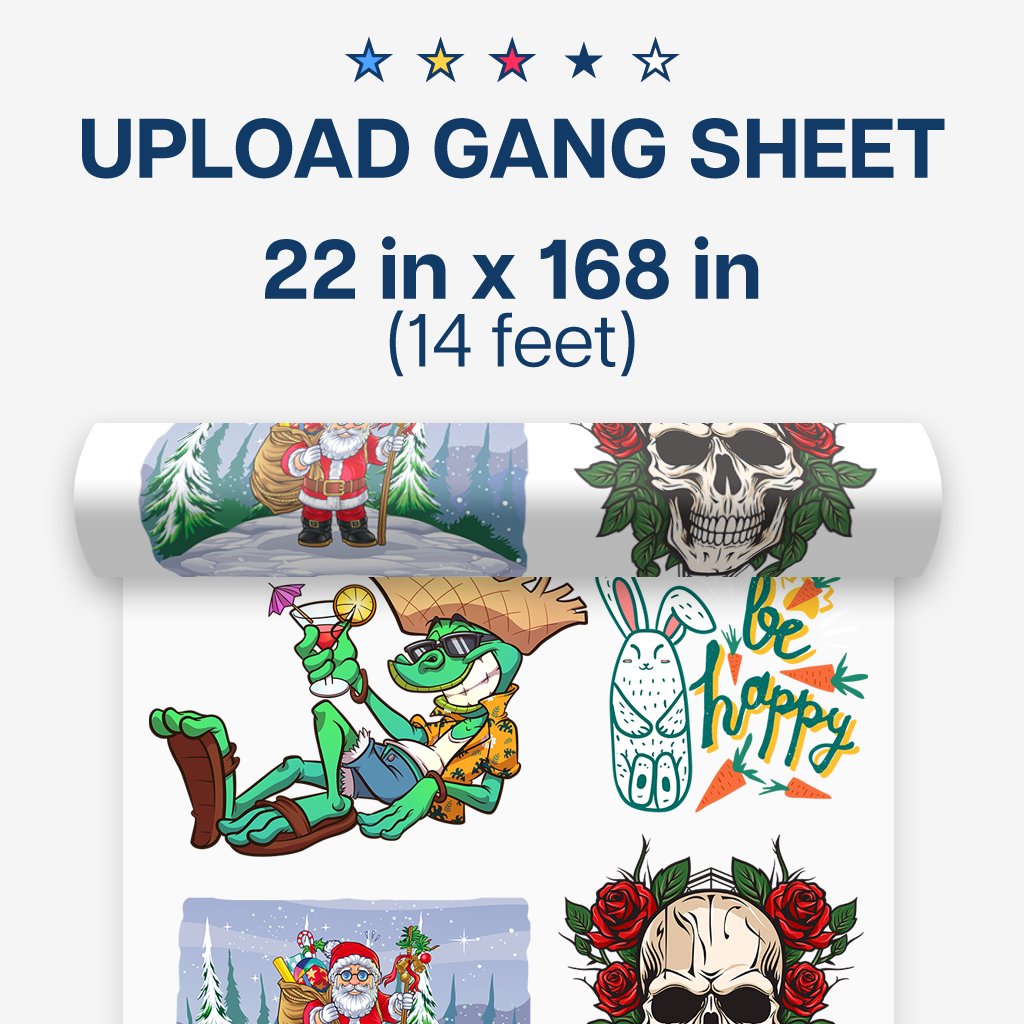 Upload Premade DTF Gang Sheet